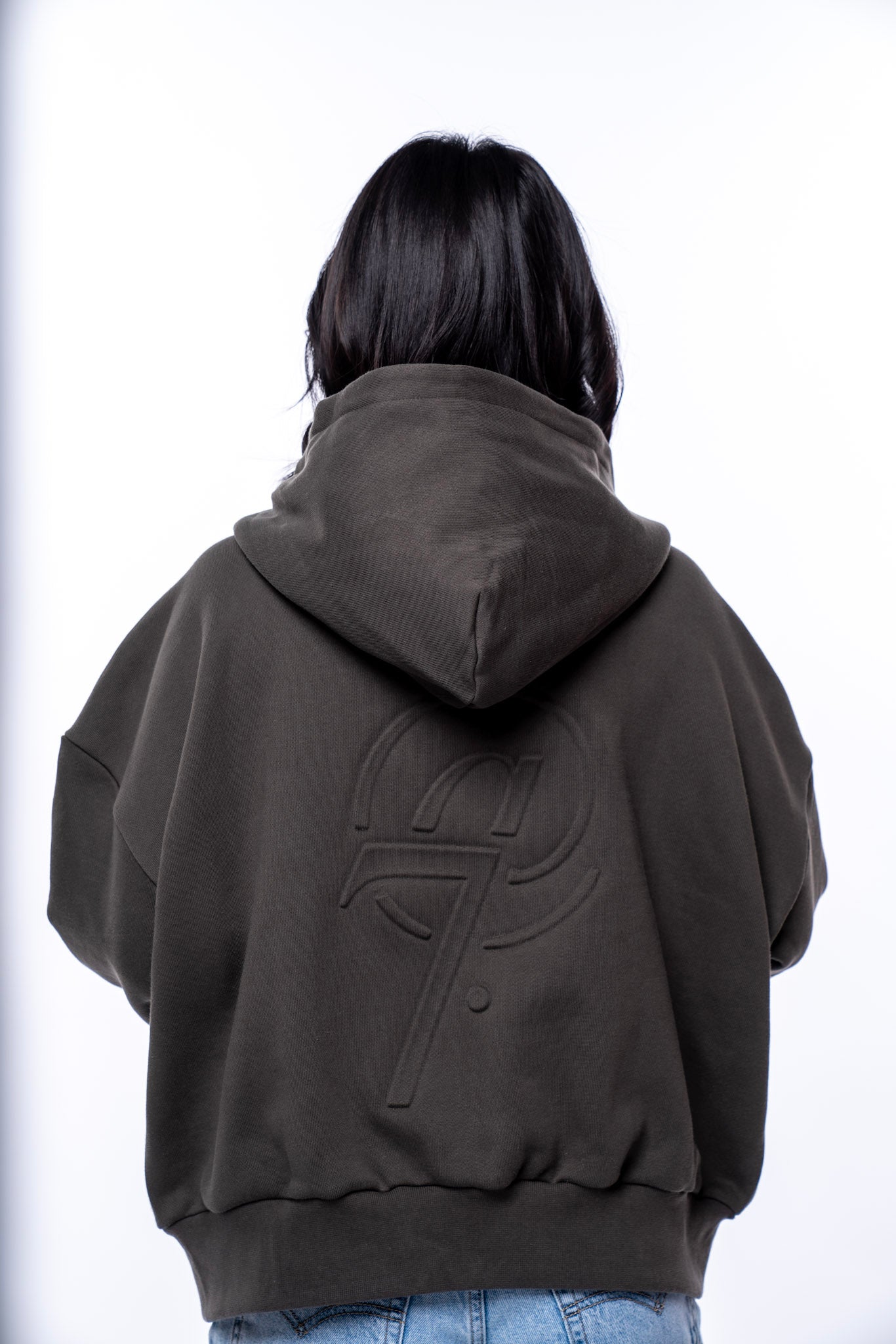 Cropped Box Zip Hoodie