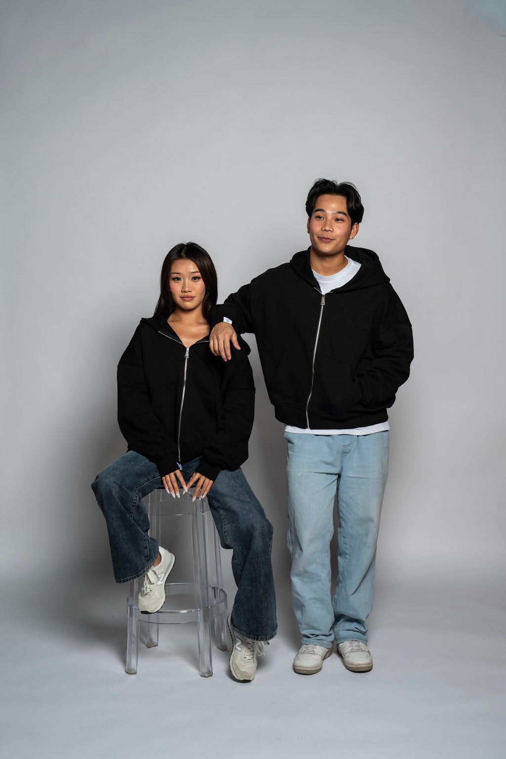 Shadow Black Cropped Zip