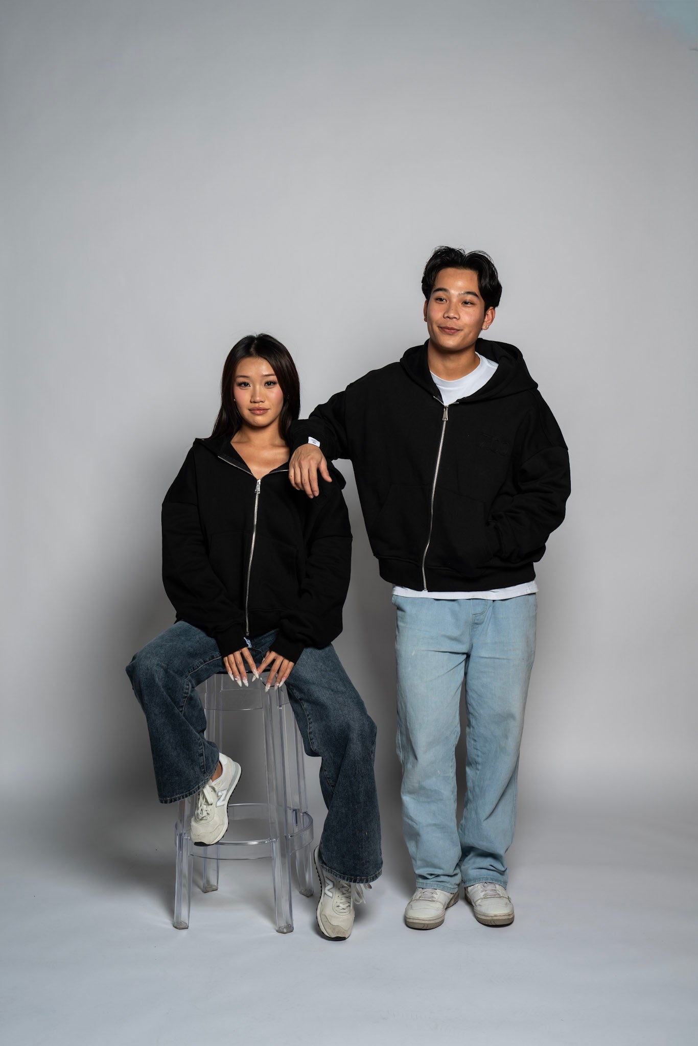 Shadow Black Cropped Zip