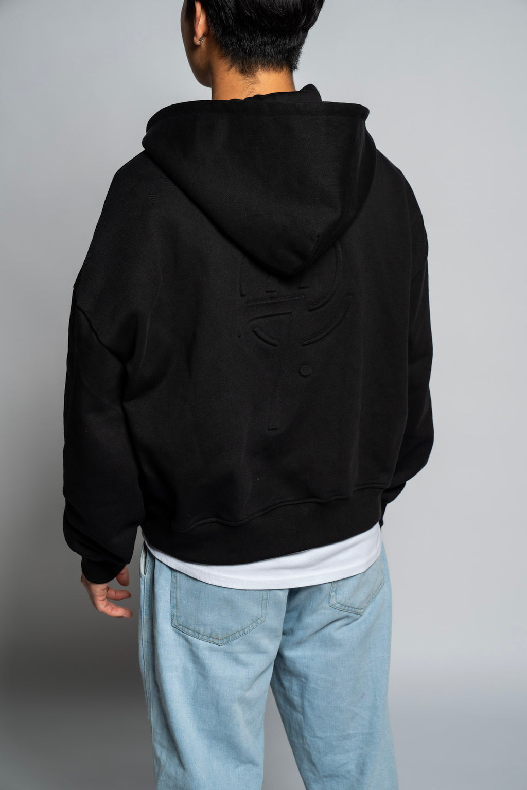 Shadow Black Cropped Zip