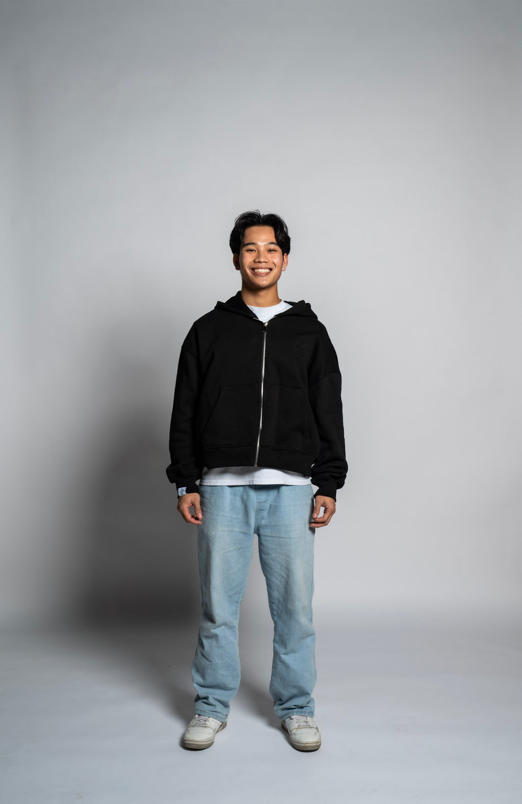 Shadow Black Cropped Zip