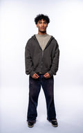 Cropped Box Zip Hoodie